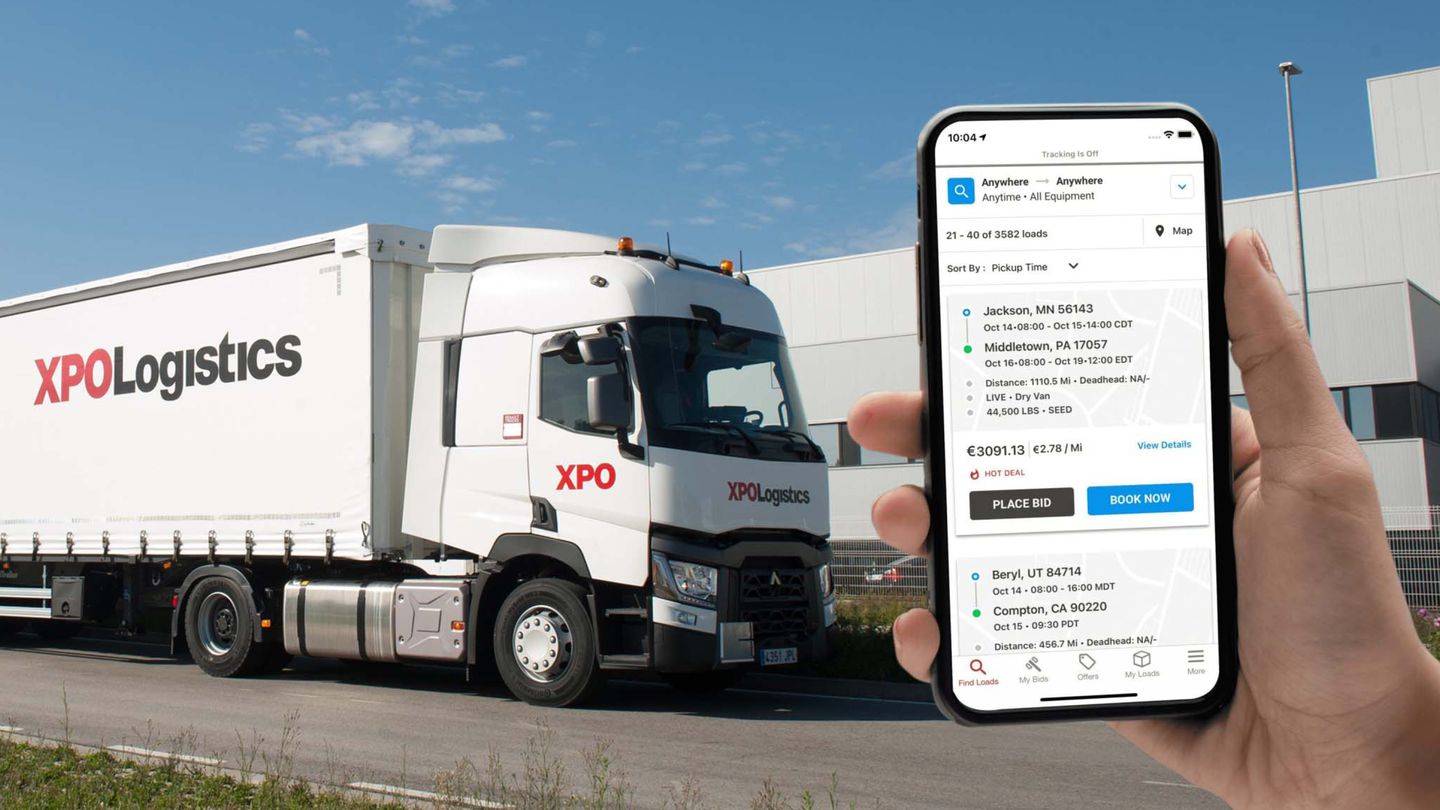 Mobile app and XPO truck